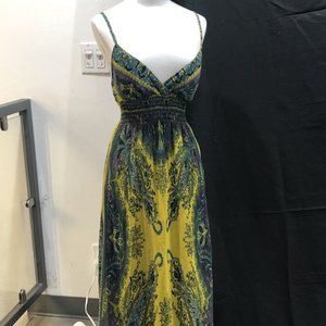 Shes Cool Womens Maxi Dress Yellow/Cyan